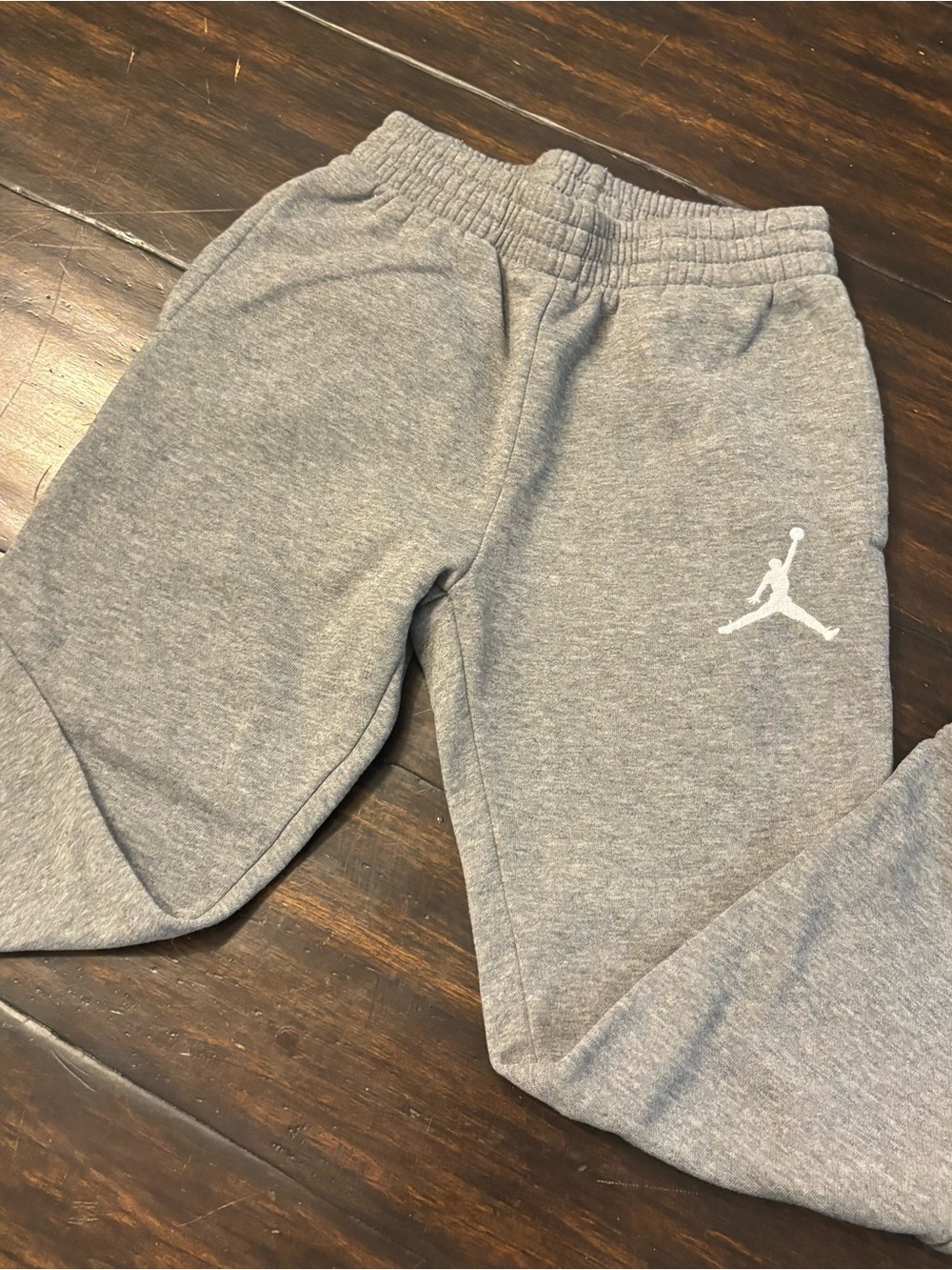 Jordan Kids Gray Joggers with White Jumpman Logo size small (8-10Y)